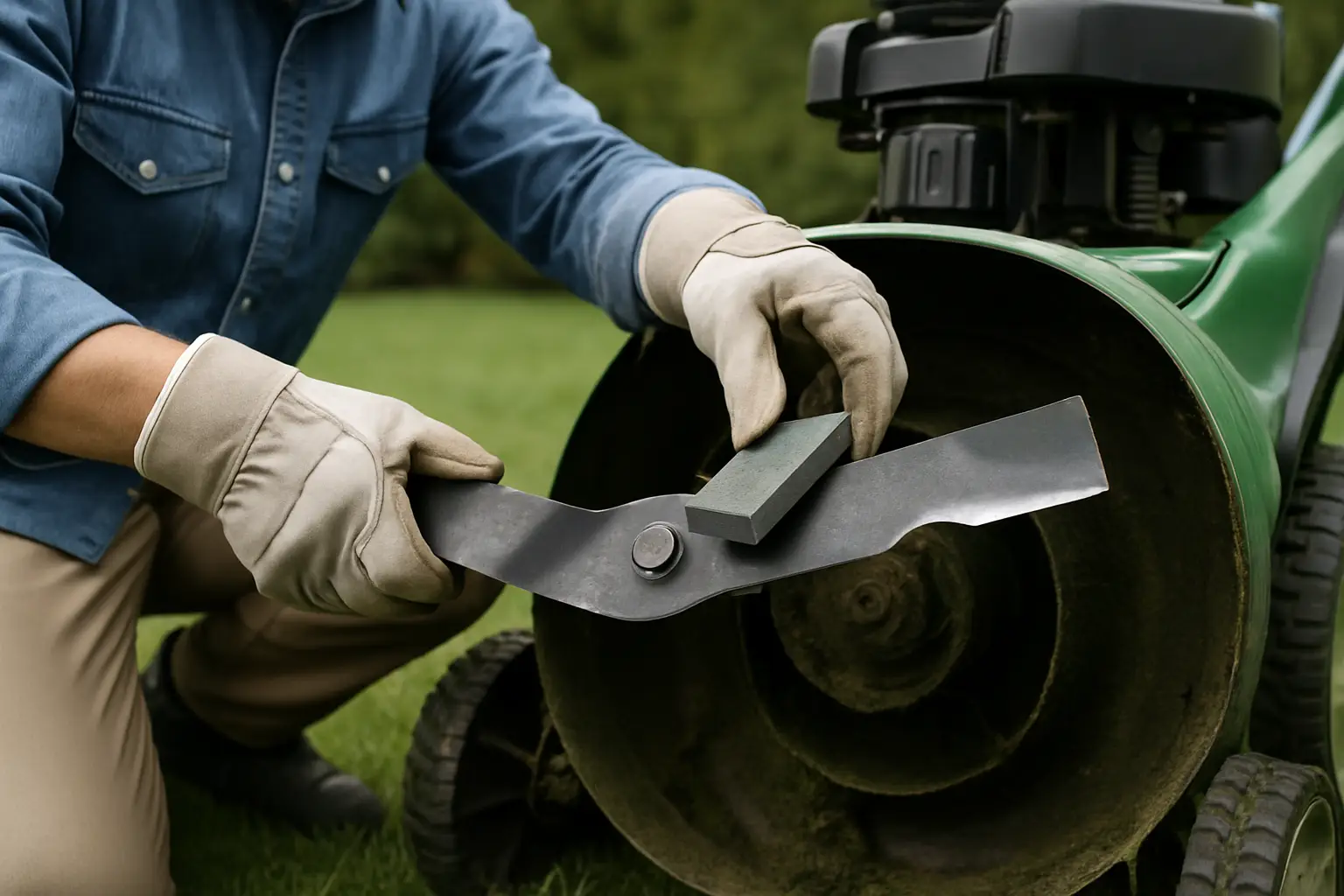 Rasenmähermesser ausbauen und schleifen: so geht’s
